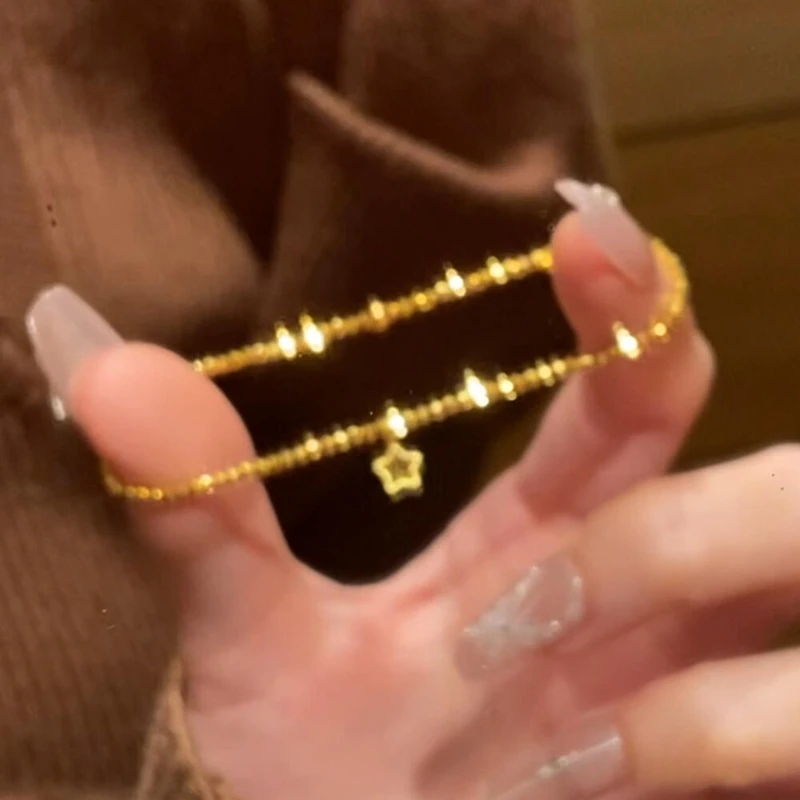 卡柒 铜合金手链 爆闪碎冰冰星星手链轻奢小众设计高级感精致手串