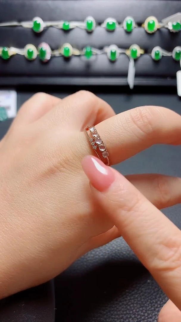 银S925镶嵌戒指翡翠天然翡翠A货s925银镶