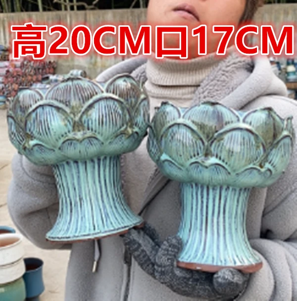 定制款大口手工简约紫砂粗陶法师老桩悬崖绿萝多肉植物陶瓷花盆