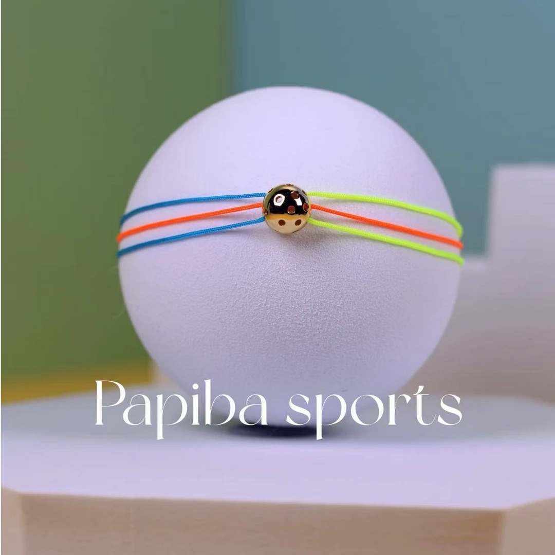 papiba 925银手链 PAPIBA 纯银镀金 夏日多巴胺匹克球手绳