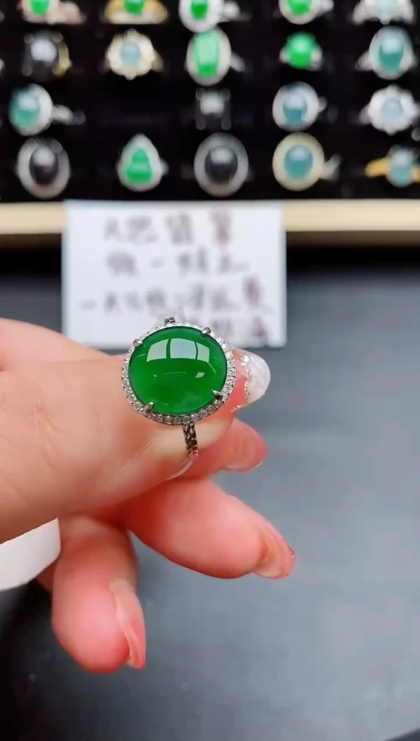 【闪购商品】翡翠戒指银S925镶嵌50800