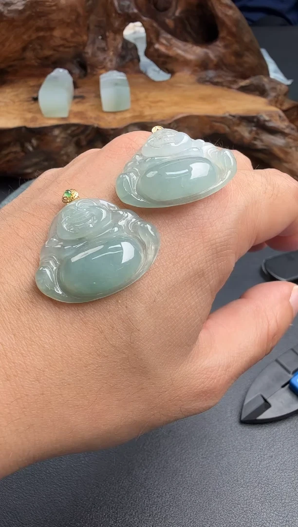 吊坠(不含链)18K金镶嵌翡翠翡翠饰品（多样性发货一件）-9