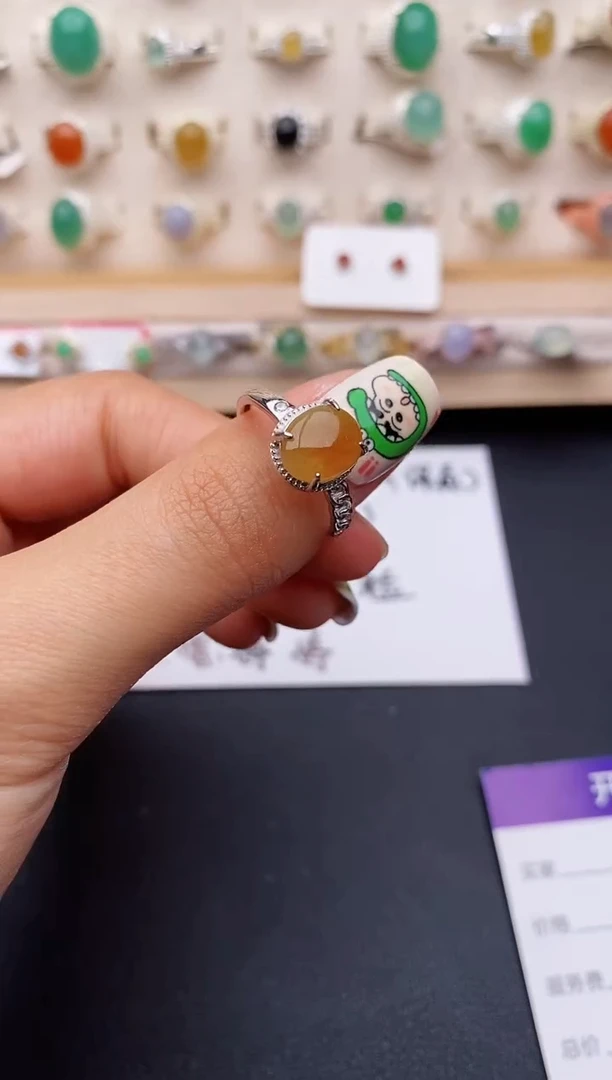 【闪购商品】翡翠戒指银S925镶嵌缅甸翡翠