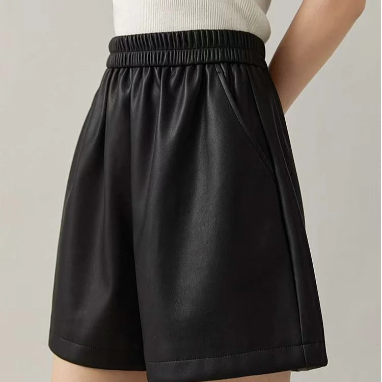 【NN+】【k8623】皮裤秋款休闲裤显瘦时尚高腰宽松ins秋冬松紧腰