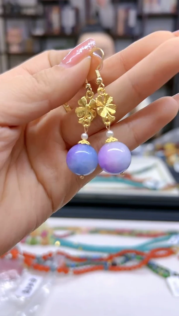 【闪购商品】苏纪石（舒俱来）耳坠14K金镶嵌E367