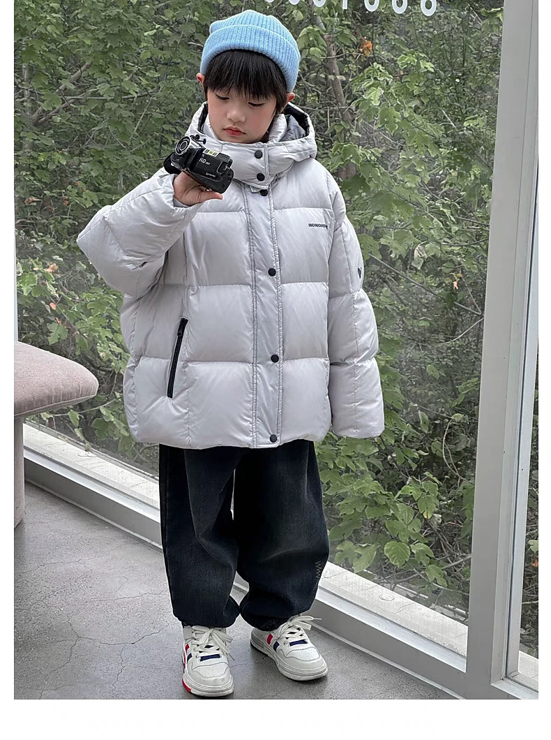【青货福利】4羽绒服儿童连帽舒适男童洋气保暖白鸭绒冬季LH1217