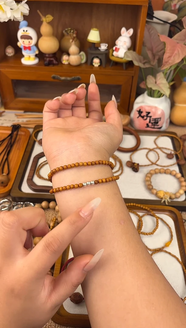 手串/手链核桃双圈桃核圆珠加银珠一物一拍