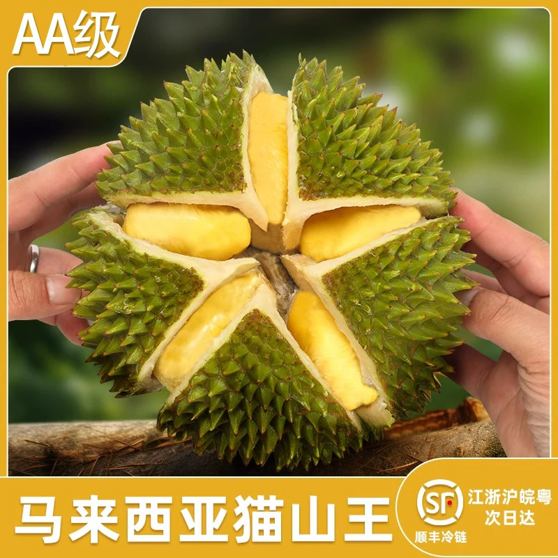 AA果保5房新鲜整果猫山王榴莲D197马来西亚进口液氮冷冻2.5-20斤