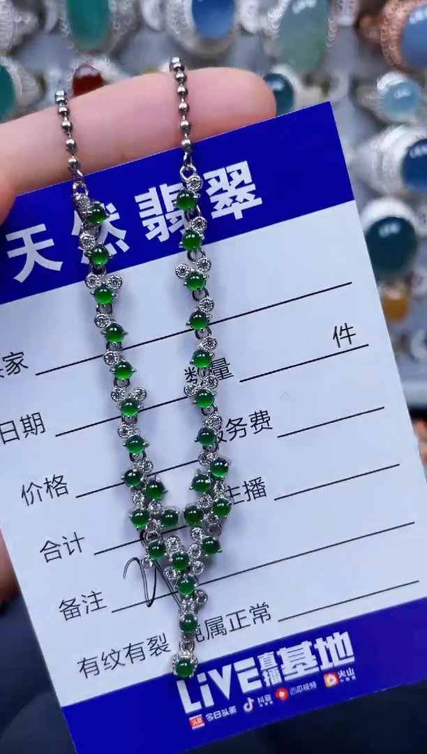 颈饰银S925镶嵌翡翠293