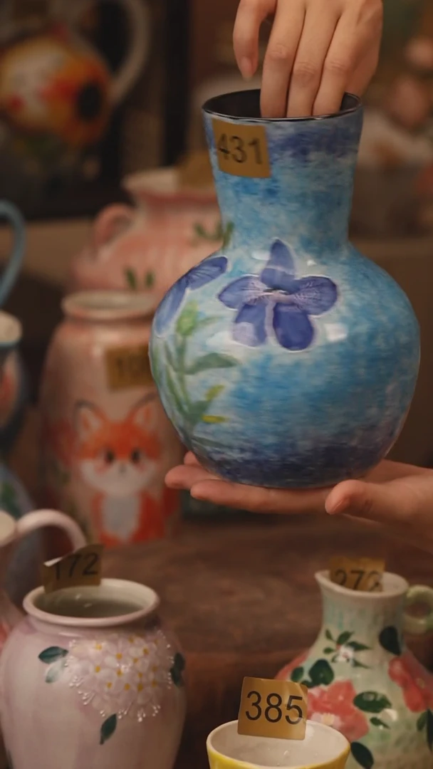 陶瓷431景德镇设计师手作花器摆件侘寂风