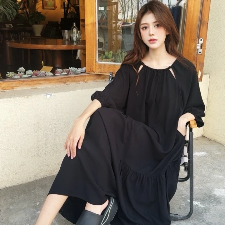 (法式串珠裙)2025新款爆款法式连衣裙夏季连衣裙