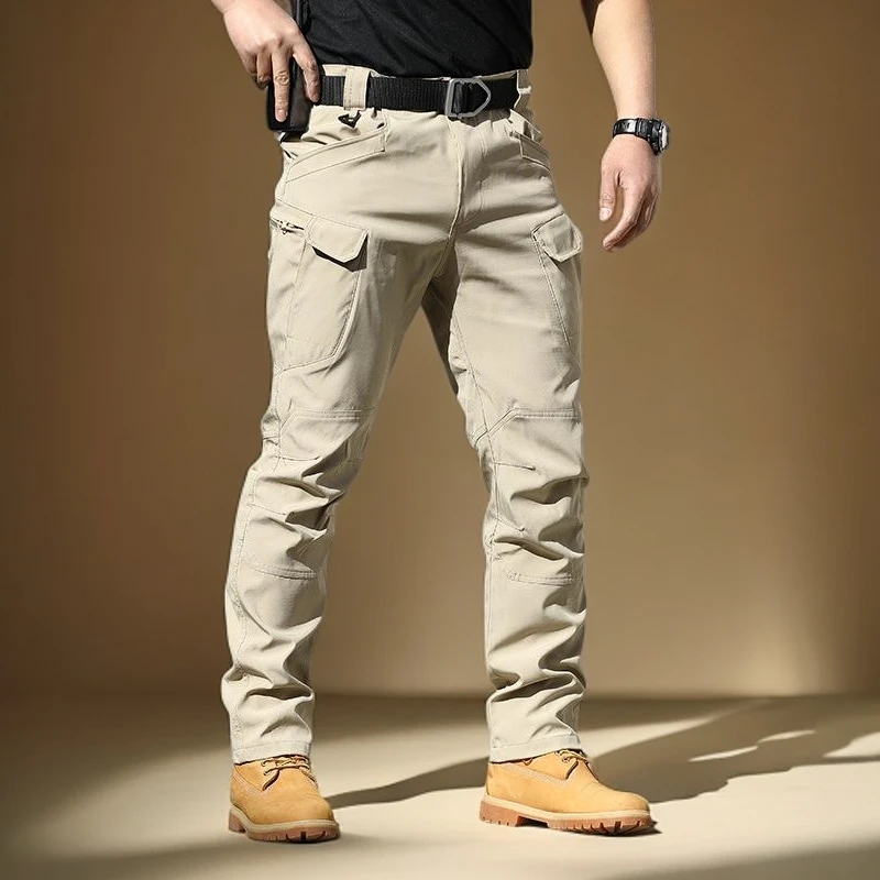 秋冬户外登山休闲耐磨速干裤时尚男士纯棉透气直筒裤潮流战术裤