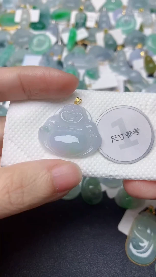 颈饰18K金镶嵌翡翠天然缅甸A货翡翠