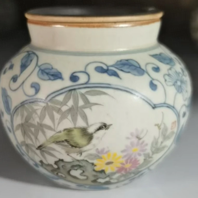 【斋居】缠枝莲石头小鸟（朴建水瑕0020）茶道配件