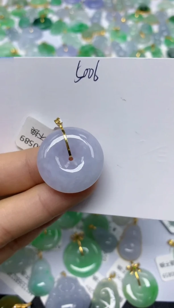 【闪购商品】翡翠挂件18K金镶嵌 天然翡翠A货