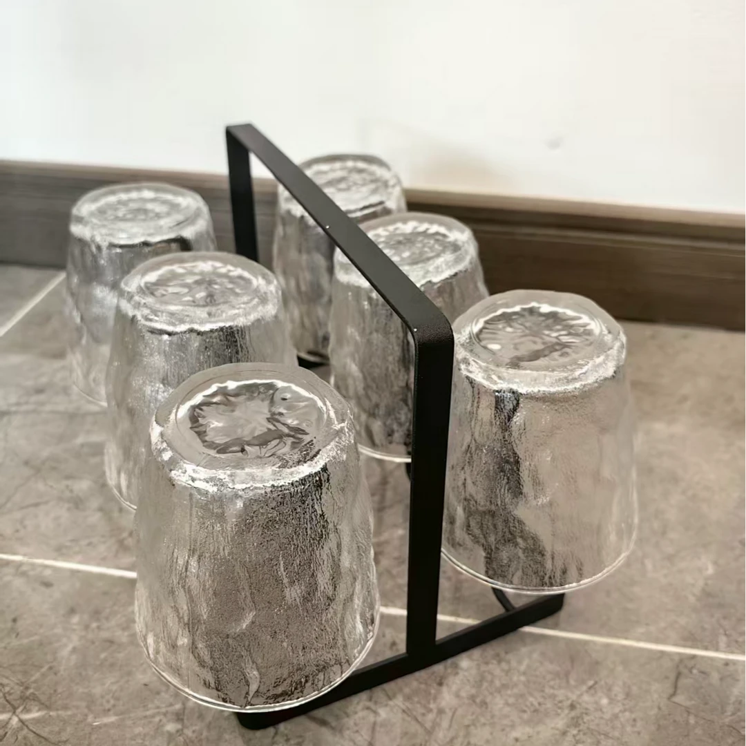 简约风简约玻璃耐热玻璃杯冰川纹无手柄款牛奶杯纯色