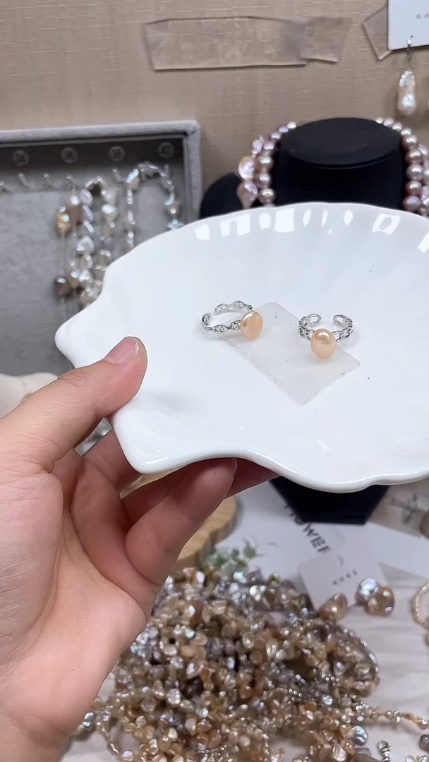 淡水珍珠未镶嵌戒指【纯恬饰品】（多样性发货发一）
