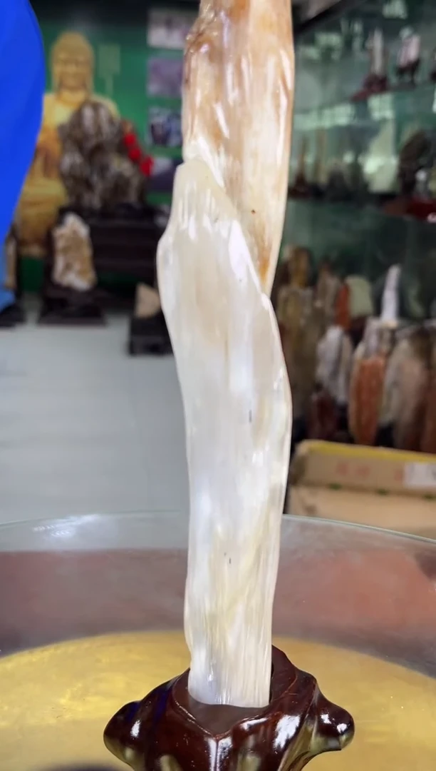 缅甸天然树化玉摆件