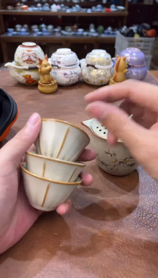 真的很便宜会开片的旅行茶具