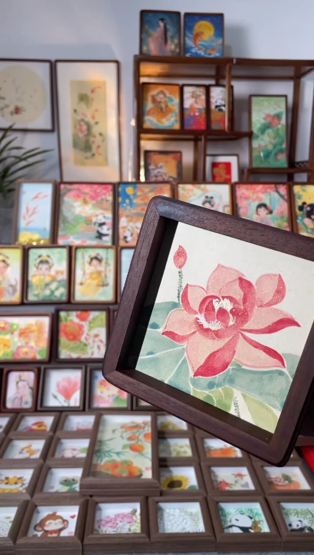 【闪购商品】国画【荷花】纯手绘国画摆台挂画