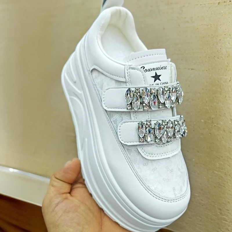 2518女增高小皮鞋板鞋松糕小白鞋春季松糕鞋休闲鞋单鞋百搭时尚