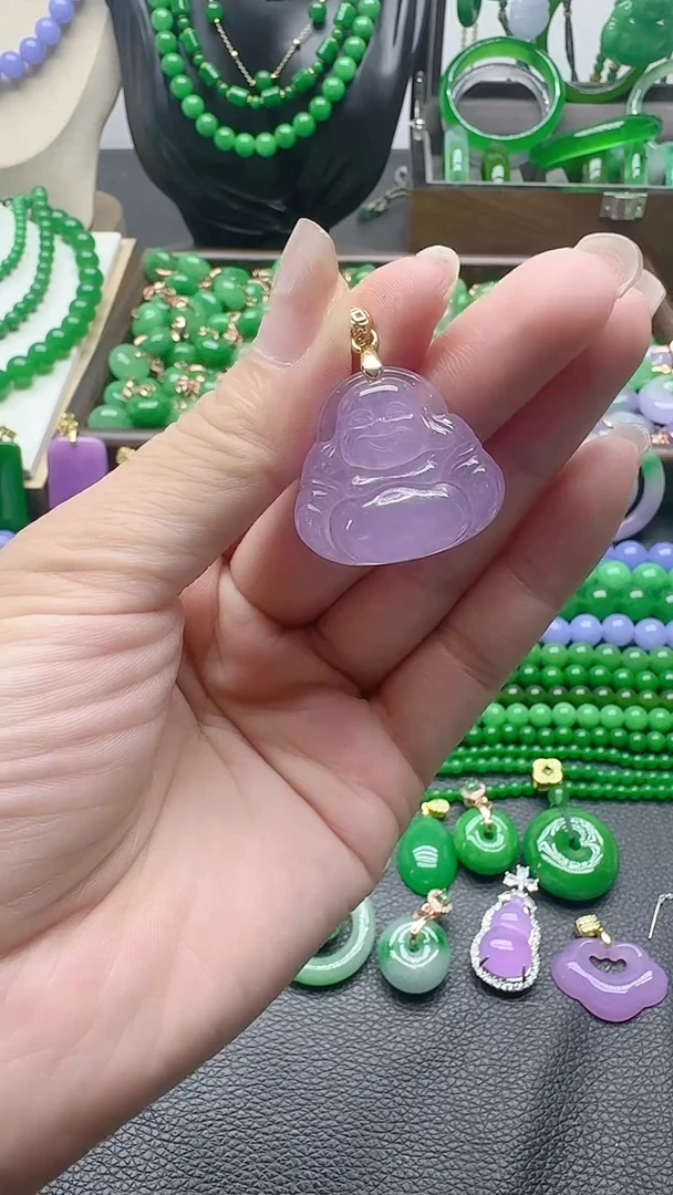 吊坠(赠链)未镶嵌翡翠冰紫小佛