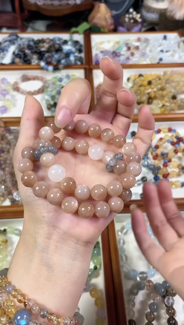 未镶嵌手串水晶天然橙月光斯里蓝卡蓝月光手串