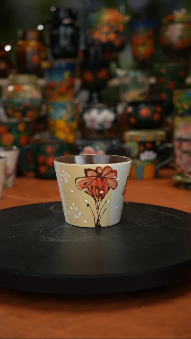 紫砂油画手绘 釉下彩