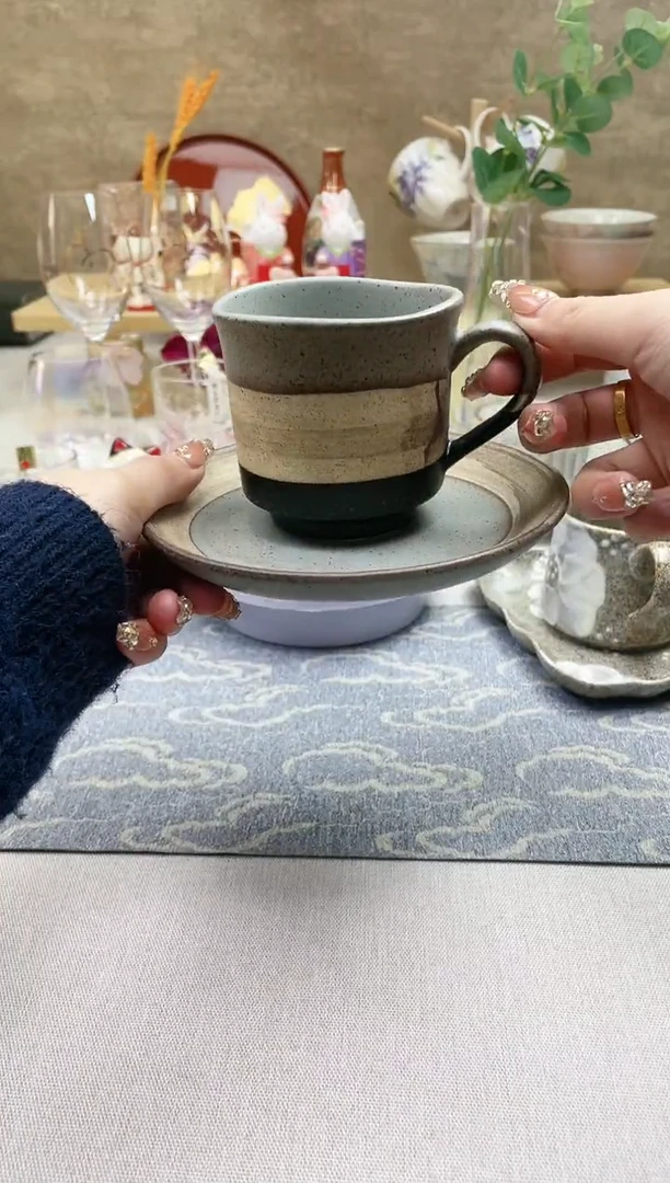 【闪购商品】摆件/盘子/杯子秋凛咖啡杯碟月白