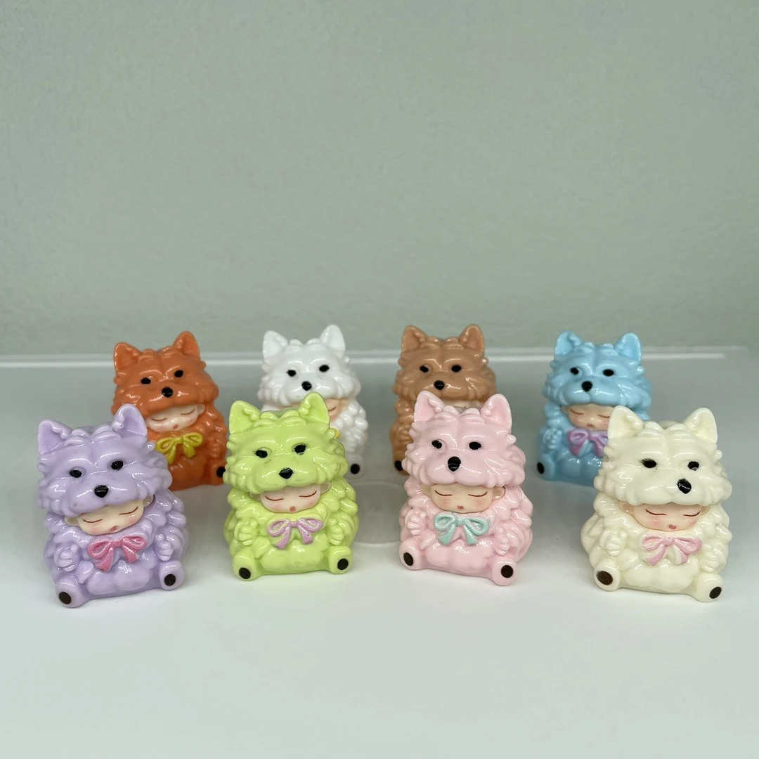 直播现拆-九宫格-对对碰-云梦小狗系列DIY树脂摆件车载饰品