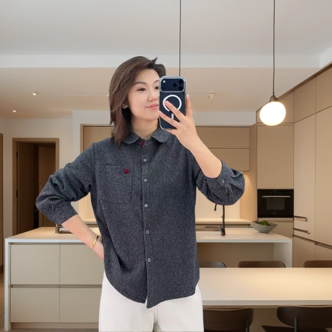 9207洋气休闲爱心衬衣（衣长64左右）