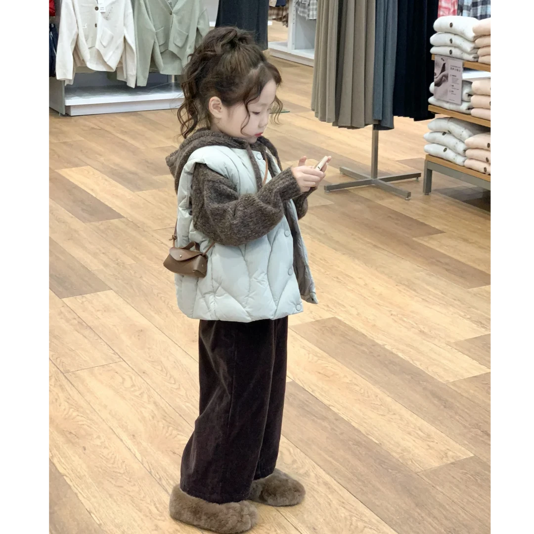 壹妈童装女童秋冬新款洋气百搭棉服马甲儿童加厚背心外套宝宝坎肩
