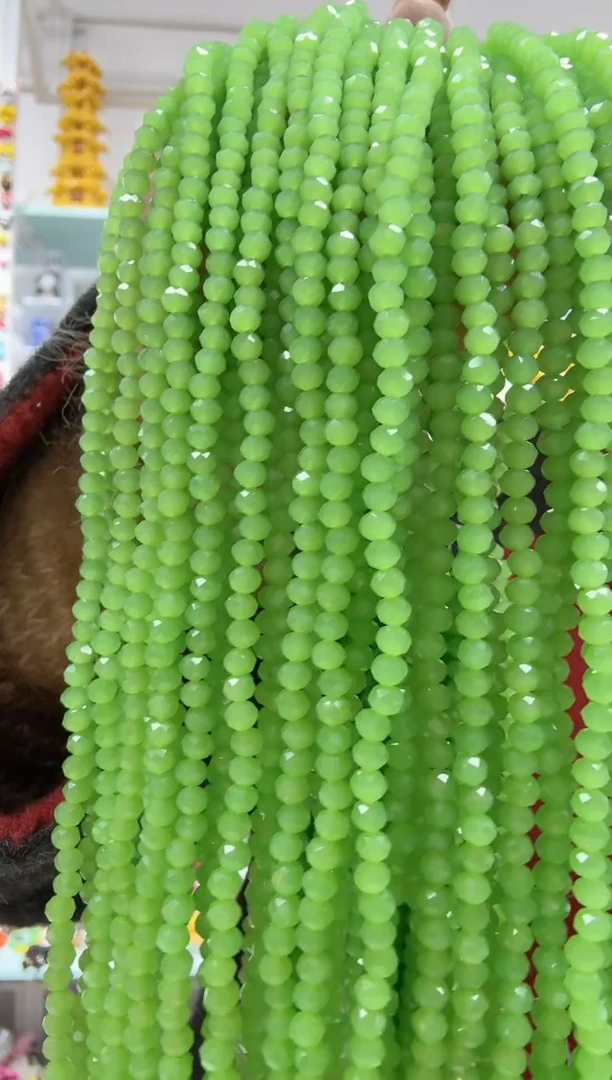 玻璃03123卡4水晶扁10条猫猫绿玉