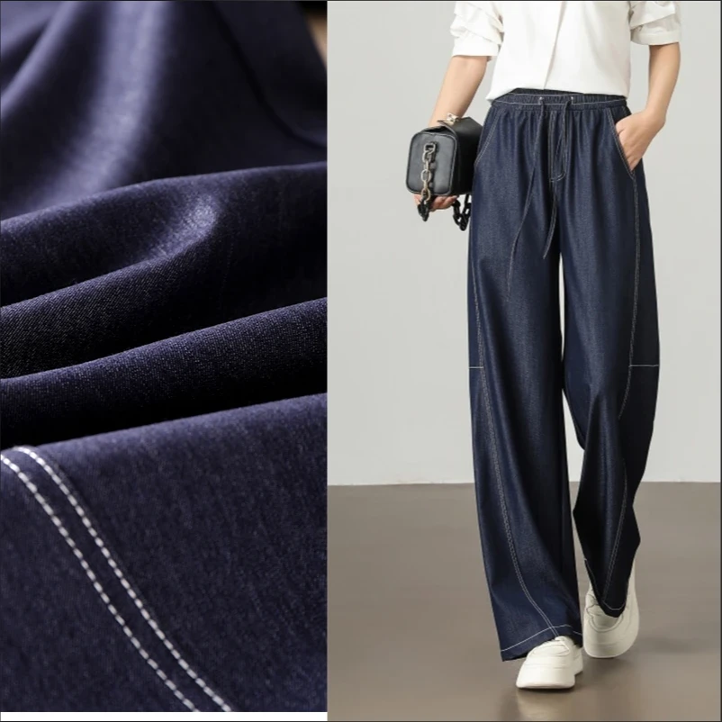 【瑶瑶专属】BONAS/宝娜斯设计师款轻奢显瘦水洗牛仔阔腿裤女7725-Y