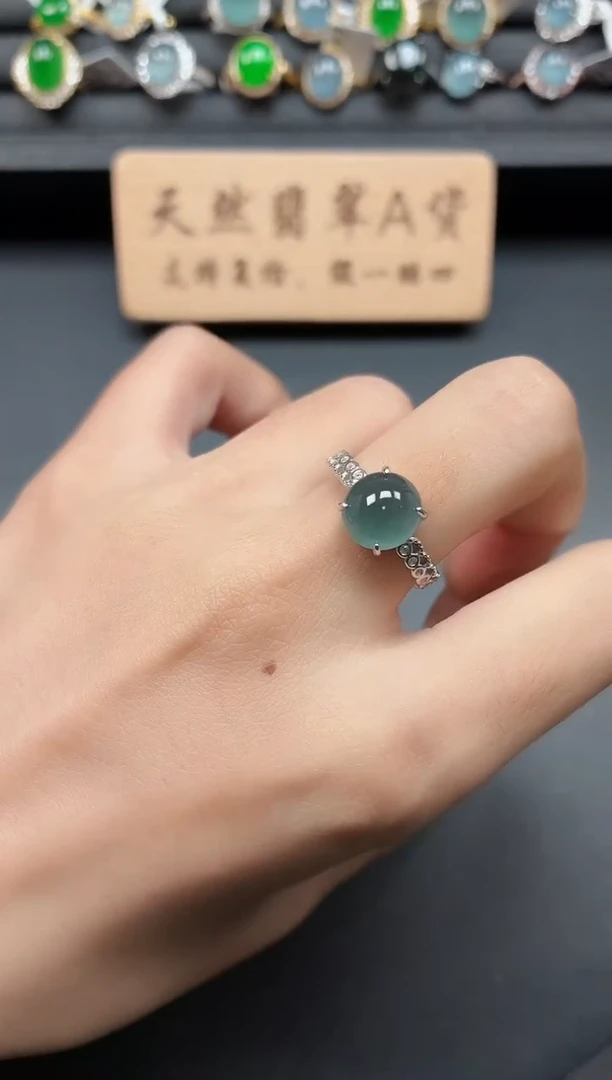 银S925镶嵌戒指翡翠111