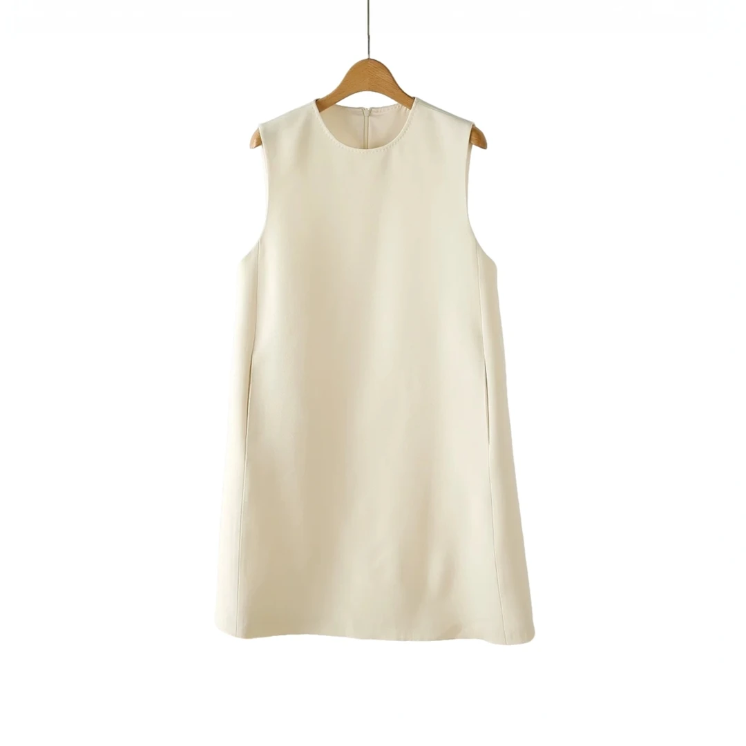 Quality丝羊毛无袖背心连衣裙9682