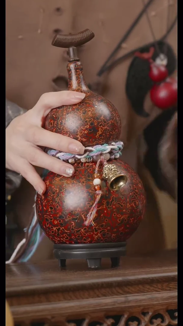 【闪购商品】349号精品天然大漆工艺防渗内胆酒葫芦~