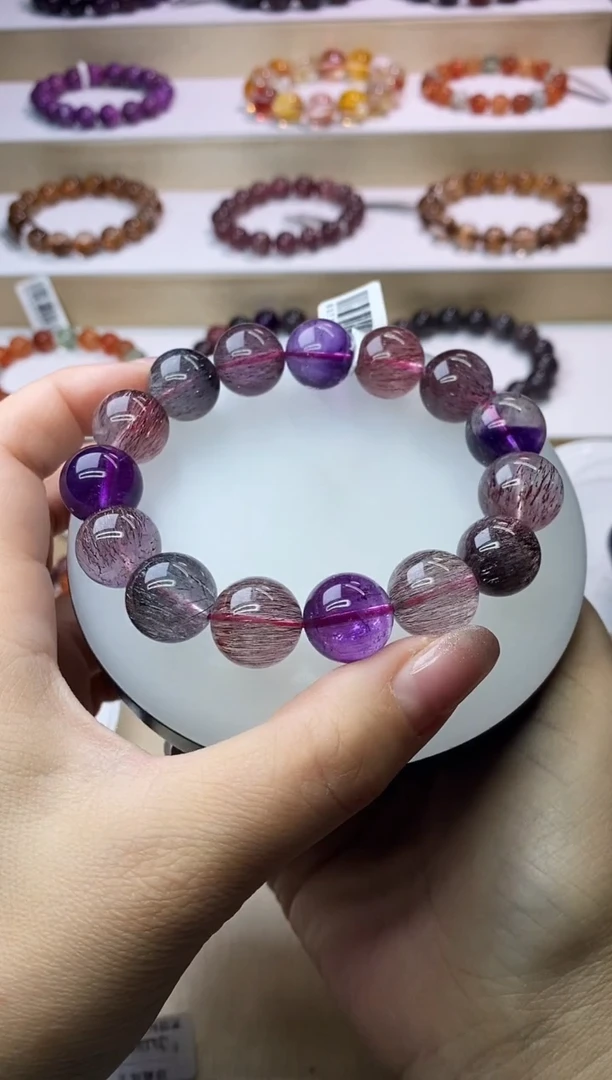 【闪购商品】水晶手链未镶嵌黑加仑超七14m+