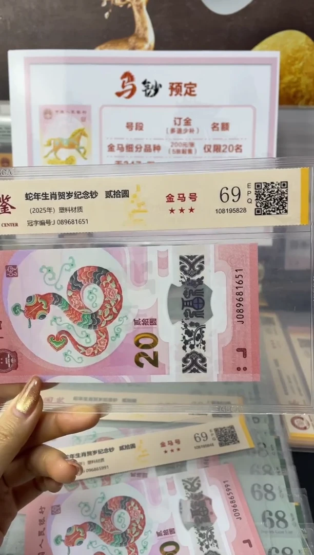 塑料蛇钞金马满号69分J089681651独5