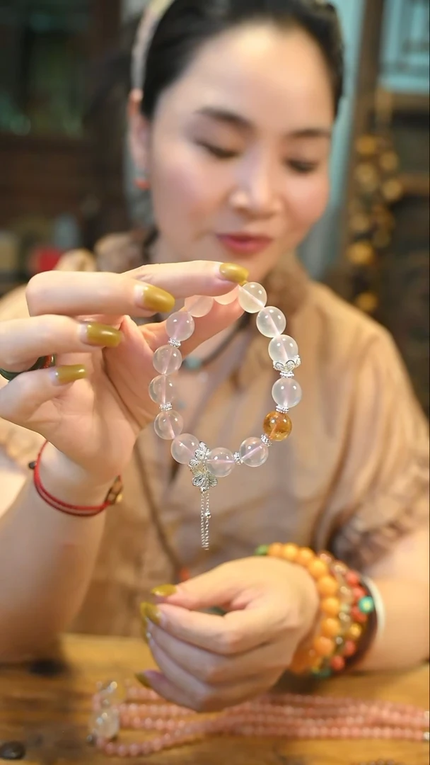 水晶手串未镶嵌 定向 三宝