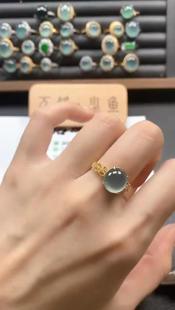 银S925镶嵌戒指翡翠51511