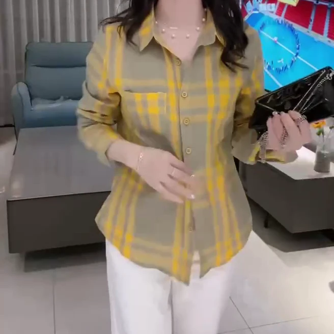 2025夏季新款时尚显瘦气质女士网红洋气衬衫百搭款D6555