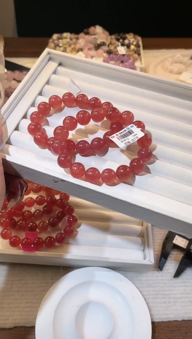 未镶嵌手链水晶多样性发一Q80草莓晶13mm