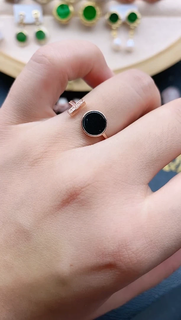 翡翠戒指银S925镶嵌11111