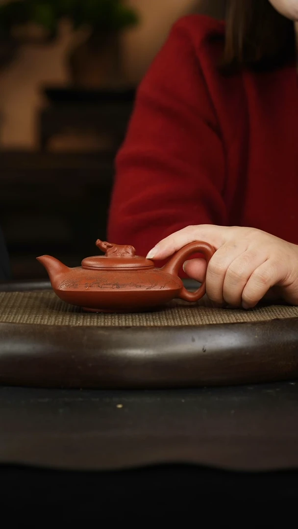 茶壶紫砂小红泥 （牛）