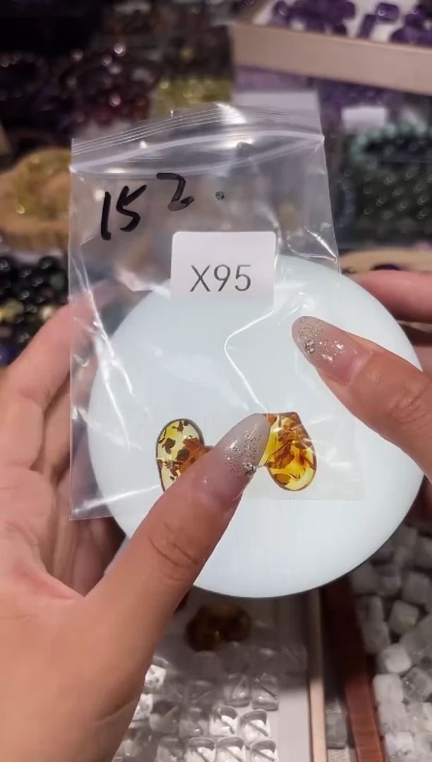 水晶手串未镶嵌X95花珀爱心拍2