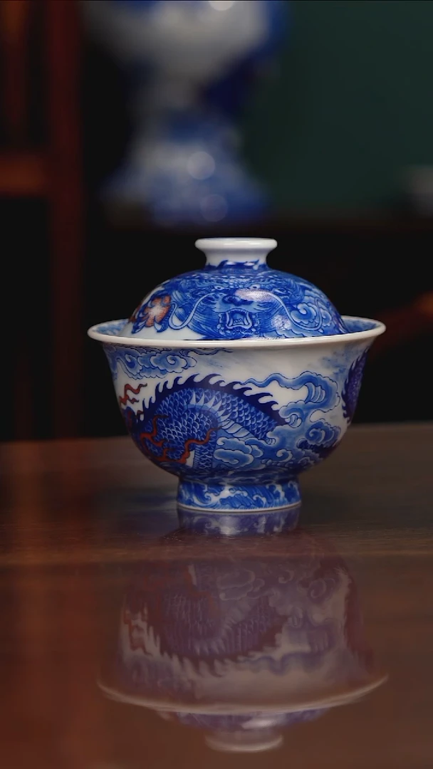 自成堂柴窑青花釉里红