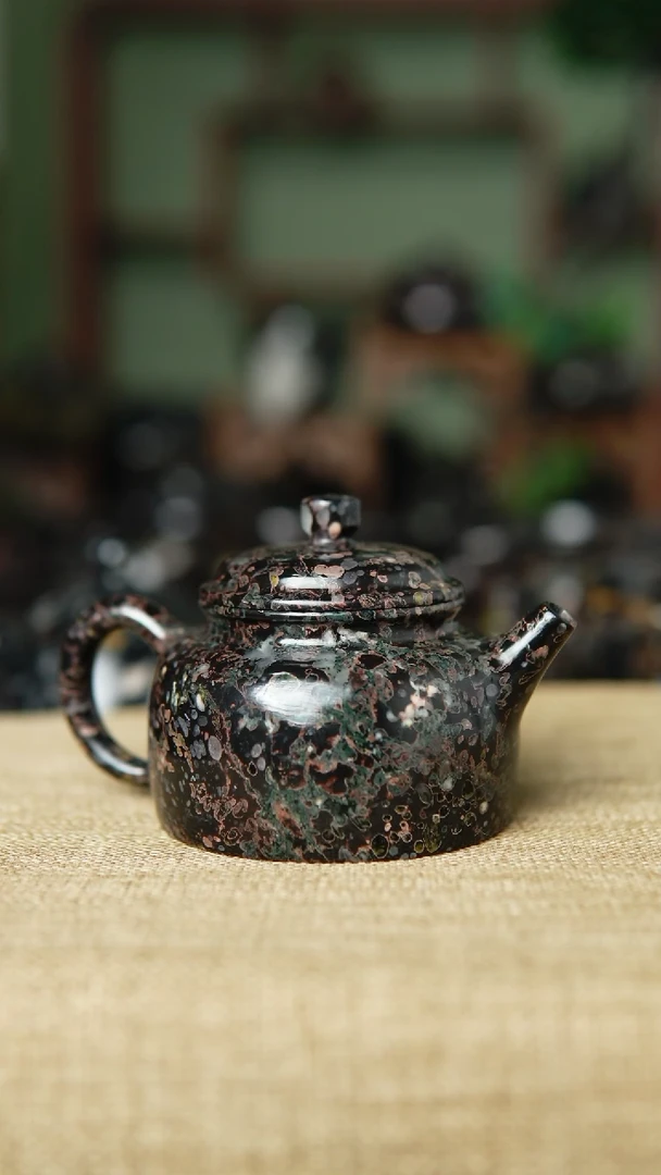 梅花玉青花紫金小品德中壶