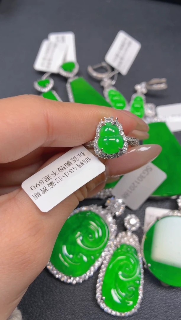 吊坠(不含链)银S925镶嵌翡翠1