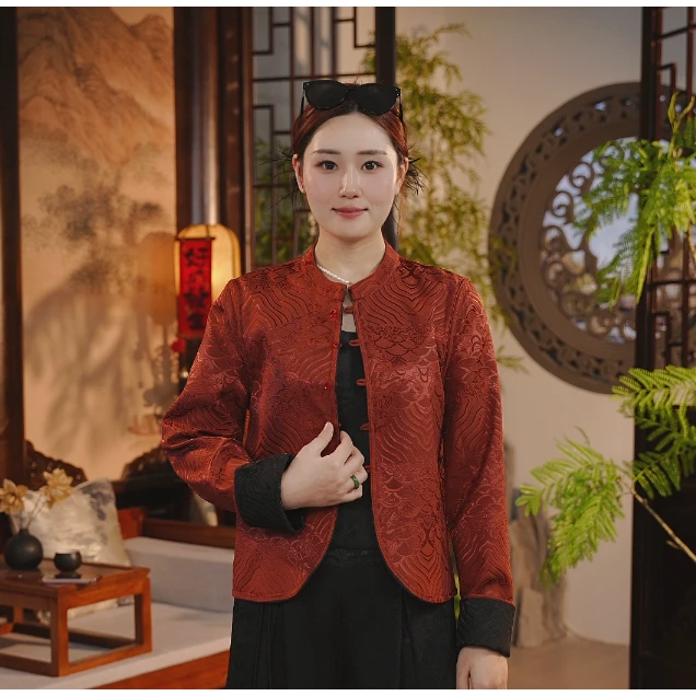 赤锦 双面双穿气质款国风外套4294
